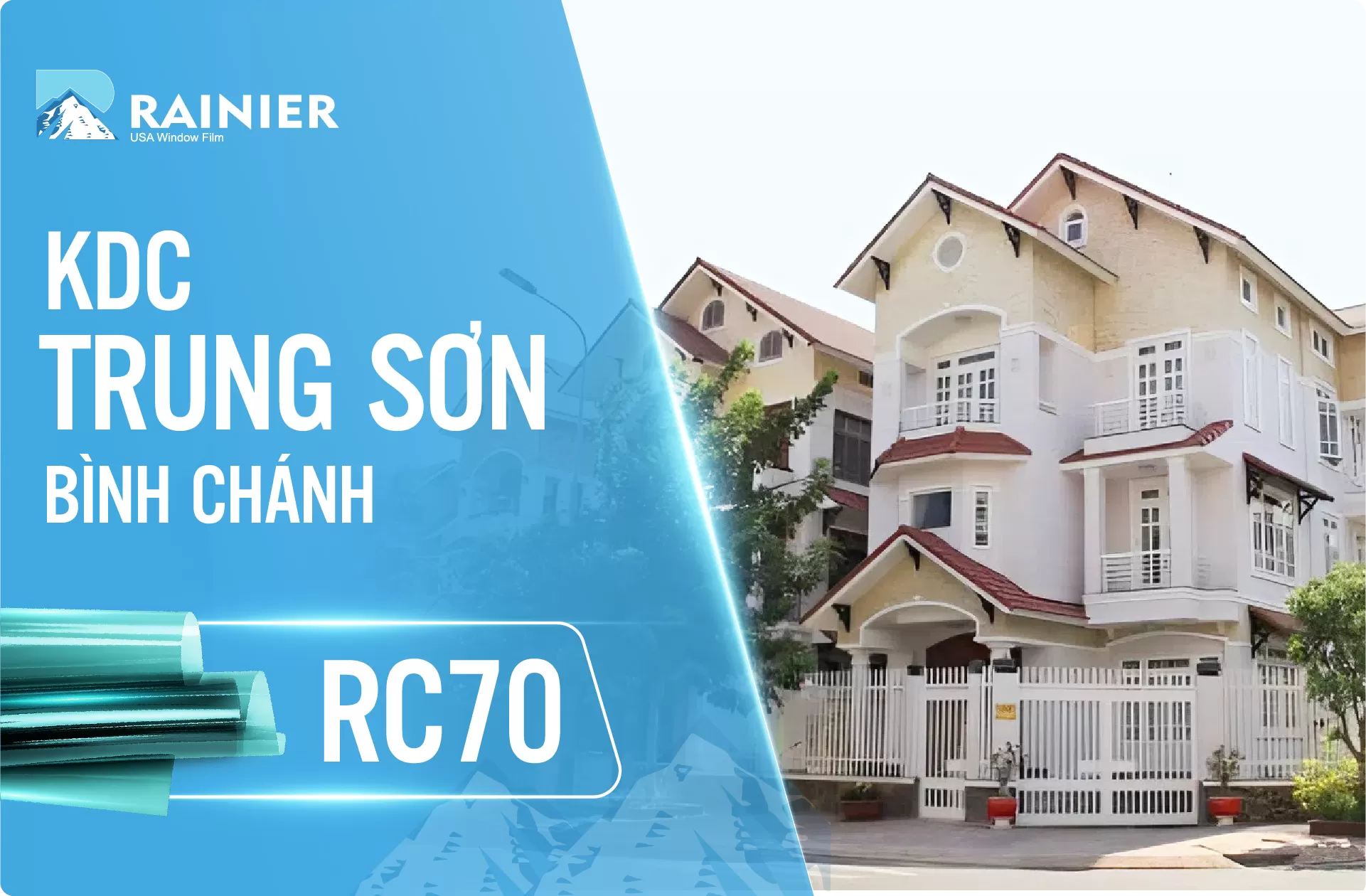 Thi công phim cách nhiệt Rainier tại KDC Trung Sơn