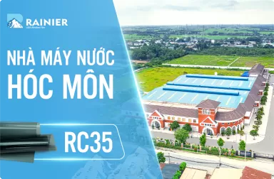 Thi công dán phim cách nhiệt Rainier tại nhà máy nước Hóc Môn
