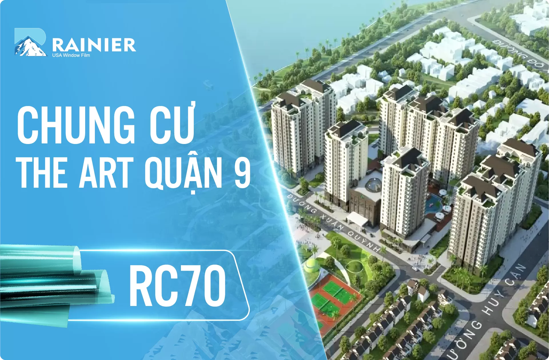 Thi công phim cách nhiệt cửa kính tại chung cư The Art