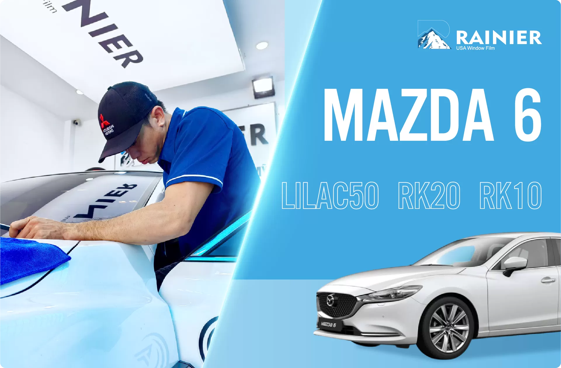 Dán phim cách nhiệt Rainier cho xe Mazda 6