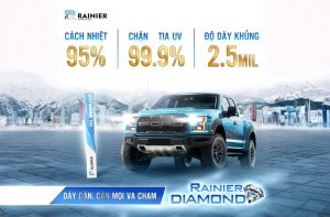 Các chỉ số vượt trội của phim cách nhiệt Rainier Diamond Bảng chỉ số phim cách nhiệt Rainier Diamond về khả năng chống tia UV, IR và truyền sáng