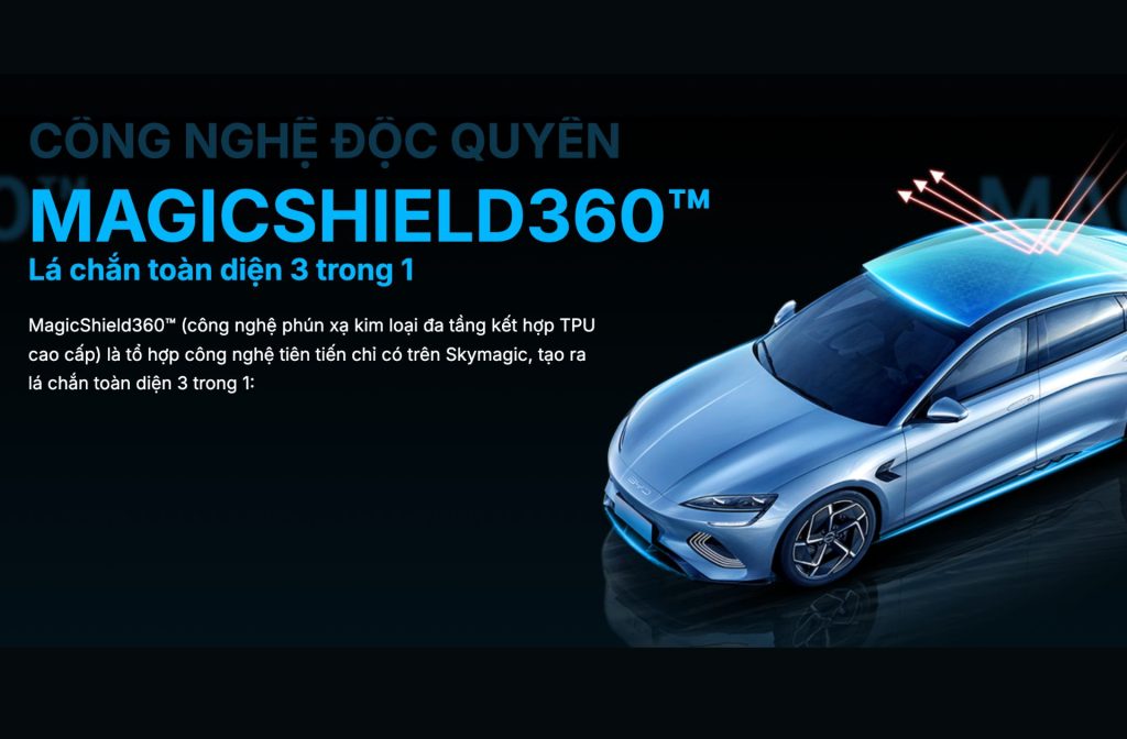 Ứng dụng phim cách nhiệt công nghệ cao cho cửa sổ trời ô tô Phim cách nhiệt công nghệ Magicshield360 dán trên cửa sổ trời ô tô cao cấp