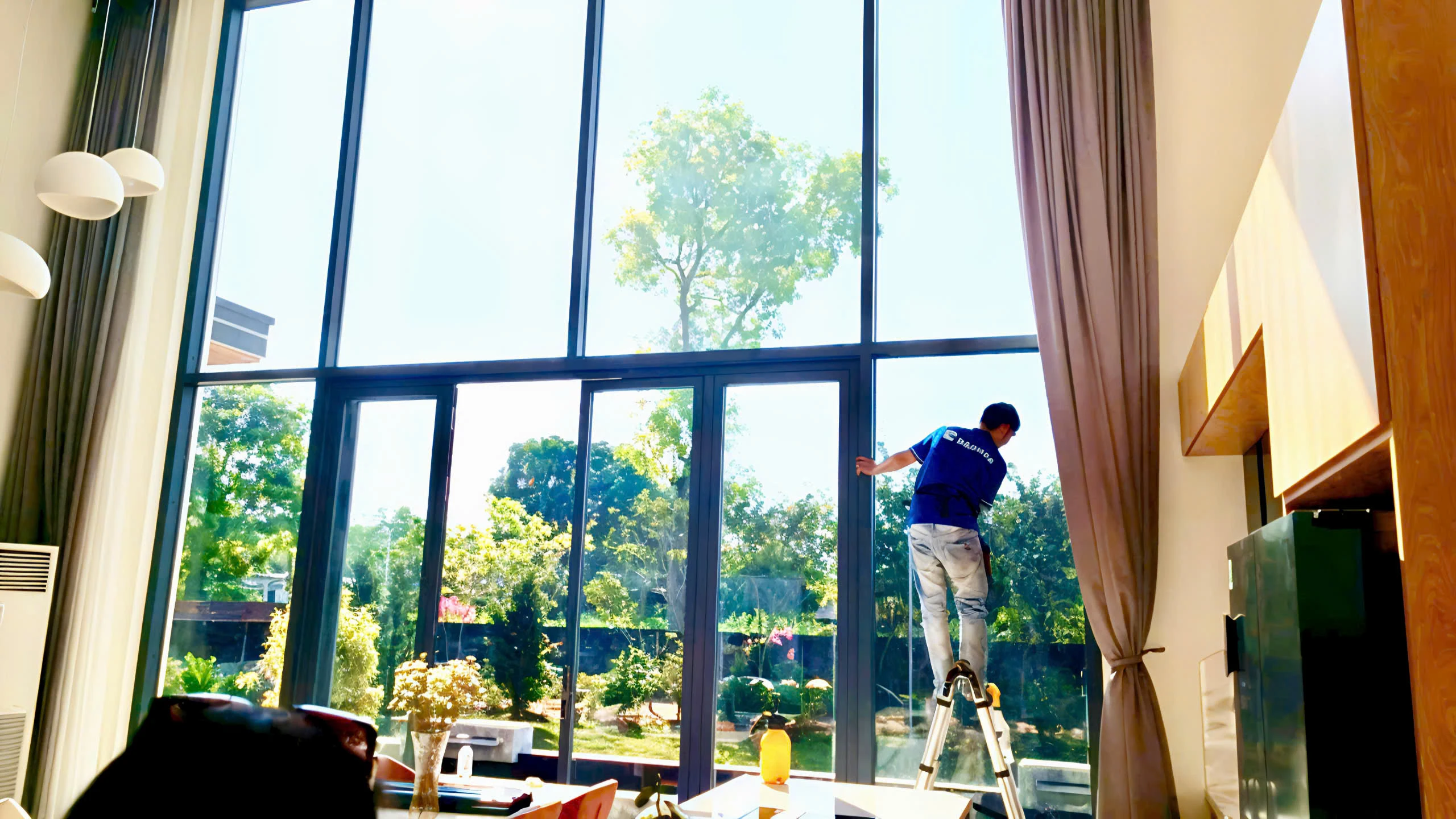 Dán phim cách nhiệt Rainier mã RC35 tại dự án biệt thự sân vườn Củ Chi