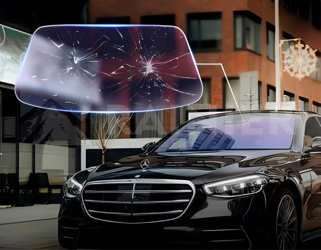 Phim cách nhiệt kính lái ô tô chống vỡ Rainier Kính lái ô tô dán phim cách nhiệt giúp tăng độ bền, chống vỡ và phản xạ nhiệt hiệu quả