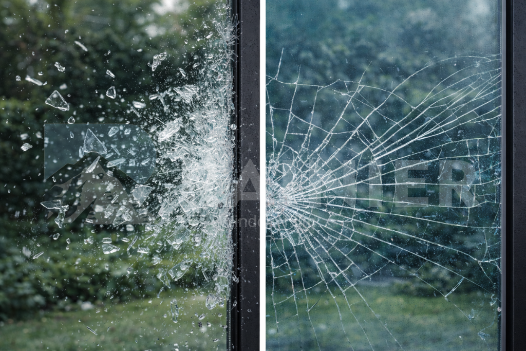 Không dán phim cách nhiệt cửa kính khiến mảnh kính vỡ gây nguy hiểm cho người sử dụng